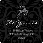 Noteworthy Collections - Holiday Address Labels (Filigree Reindeer Black) (SQ-362-BK)