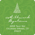 Noteworthy Collections - Holiday Address Labels (Filigree Tree Green) (SQ-364-GR)