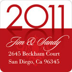Noteworthy Collections - Holiday Address Labels (New Years Reflection Red) (SQ-383)