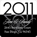 Noteworthy Collections - Holiday Address Labels (New Years Reflection Black) (SQ-384)