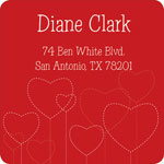 Noteworthy Collections - Holiday Address Labels (Simple Stitched Hearts) (SQ-396)