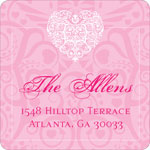 Noteworthy Collections - Holiday Address Labels (Filigree Heart Pink) (SQ-407)