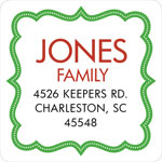 Noteworthy Collections - Holiday Address Labels (Book Plate Quad Red & Green) (SQ-550)