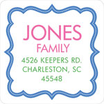 Noteworthy Collections - Holiday Address Labels (Book Plate Quad Pink & Periwinkle) (SQ-551)