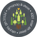 Noteworthy Collections - Holiday Address Labels (Cocktail Tree Charcoal) (Q-1626)