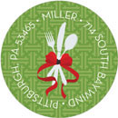 Noteworthy Collections - Holiday Address Labels (Cutlery Dinner Party Olive) (Q-1632)