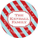 Noteworthy Collections - Holiday Address Labels (Candy Cane Stripe Bali Berry) (Q-1684)