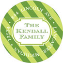 Noteworthy Collections - Holiday Address Labels (Candy Cane Stripe Green) (Q-1685)