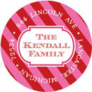 Noteworthy Collections - Holiday Address Labels (Candy Cane Stripe Pink Red) (Q-1686)