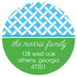 Prints Charming Holiday Address Labels - Blue Lattice (L9113)