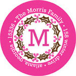 Prints Charming Holiday Address Labels - 3 Ring Wreath (L9117)