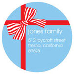 Prints Charming Holiday Address Labels - Blue Christmas Box (L9132)