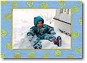 Blue Mug Designs Holiday Photo Cards - Gold Swirls on Blue