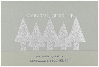 Checkerboard Corporate Holiday Greeting Cards - Silver Forest (HLC-ACN-V)