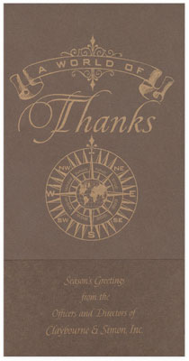 Checkerboard Corporate Holiday Greeting Cards - A World of Thanks (HLC-ADU-D)