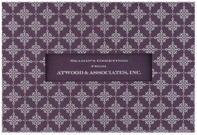 Checkerboard Corporate Holiday Greeting Cards - Aubergine Holiday (HLC-CAC-K)