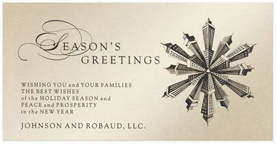 Checkerboard Corporate Holiday Greeting Cards - City Snowflake (HLC-PKY-D)