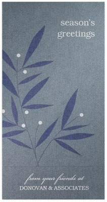 Checkerboard Corporate Holiday Greeting Cards - Silverberry (HLC-UXN-K)