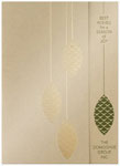 Checkerboard Corporate Holiday Greeting Cards - Golden Pinecones (HLC-HKD-A)