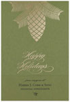 Checkerboard Corporate Holiday Greeting Cards - Golden Pinecone (HLC-PAD-Y)