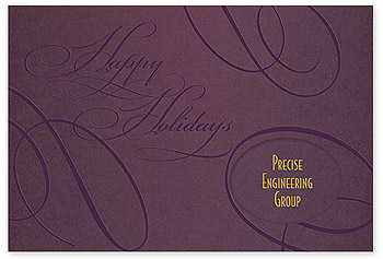 Checkerboard Corporate Holiday Card - Aubergine Holidays (HLC-CEP-B)