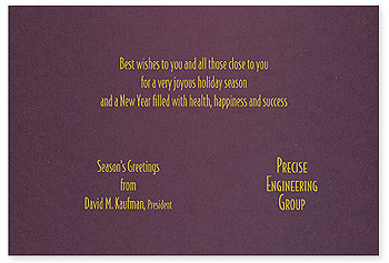 Checkerboard Corporate Holiday Card - Aubergine Holidays (HLC-CEP-B)