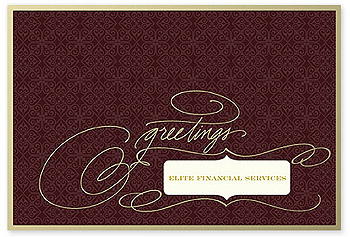 Checkerboard Corporate Holiday Card - Flourished Greetings (HLC-HQV-Y)