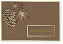 Checkerboard Corporate Holiday Card - Golden Pinecone (HLC-FJM-G)