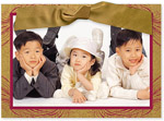Checkerboard Holiday Photo Card - Rich Gold And Satin (HLP-BDP-M)