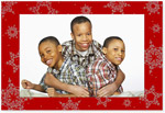 Checkerboard Holiday Photo Card - Flakes A Falling (HLP-HMC-O)