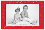 Checkerboard Holiday Photo Card - Peace And Joy Inscription (HLP-JDM-R)