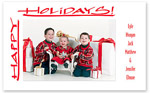 Checkerboard Holiday Photo Card - Happy Holidays (HLP-SQC-D)