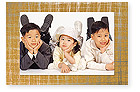 Checkerboard Holiday Photo Card - Silver & Gold (HLP-OTM-M)