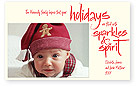 Checkerboard Holiday Photo Card - Sparkling Wishes (HLP-QOJ-G)