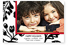 Checkerboard Holiday Photo Card - Crisp Floral (HLP-QPA-Y)