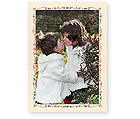 Checkerboard Holiday Photo Card - Shimmering Red Swirls (HLP-RFI-X)