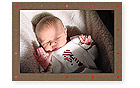 Checkerboard Holiday Photo Card - Crimson Stars (HLP-TIE-Y)
