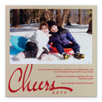 Checkerboard Holiday Photo Card - Cheers (HLP-DRH-U)