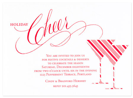 Checkerboard Holiday Invitations - Holiday Toast (HLG-HPN-T)