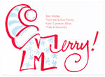 Checkerboard Holiday Greeting Cards - Merry! (HLG-ERW-B)