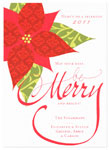 Checkerboard Holiday Greeting Cards - Patterned Poinsettia (HLG-HGT-Q)