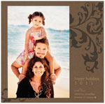 Checkerboard Holiday Photo Cards - Chocolate Filigree (HLG-JVL-Z)