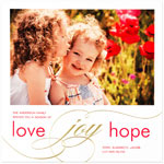 Checkerboard Holiday Photo Cards - Love Joy Hope (HLG-JXK-A)
