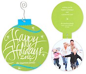 Checkerboard Digital Holiday Photo Cards - Folding Photo Ornament (HLG-PJO-W)
