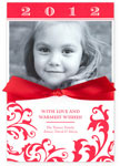 Checkerboard Digital Holiday Photo Cards - Red Brocade (HLG-RPT-J)