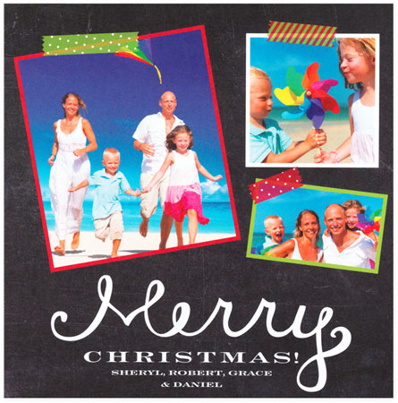 Checkerboard Digital Holiday Photo Cards - Chalk & Tape (HLG-JQP-Y)