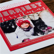 Holiday Photo Mount Cards by Checkerboard - Merriest (Red)