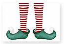 Checkerboard Holiday Card - Elf Feet (HLS-EBJ-K)