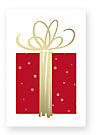 Checkerboard Holiday Card - Red Present (HLS-FXU-S)