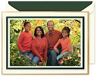 Holiday Photo Mount Cards by Crane & Co. - Green Beaded Border